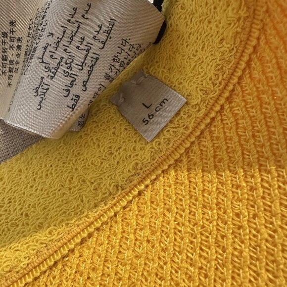 NWT GUCCI Hat Sun Visor Straw Yellow Sz L 100% Authentic - Picture 9 of 11